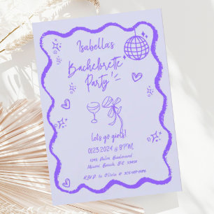 Invitación Fiesta de soltera de moda y onda rápida