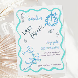 Invitación Fiesta de soltera de moda y onda rápida