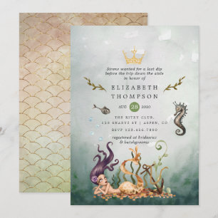 Invitación Fiesta de Soltera de Sirena Bajo el Mar Náutico