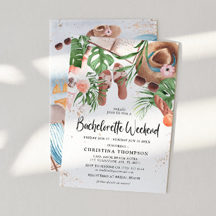 Invitación Fiesta de soltera de verano con acuarela linda fin
