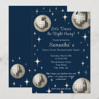 Invitación Fiesta de Soltera Disco Fever – Disco Plateado