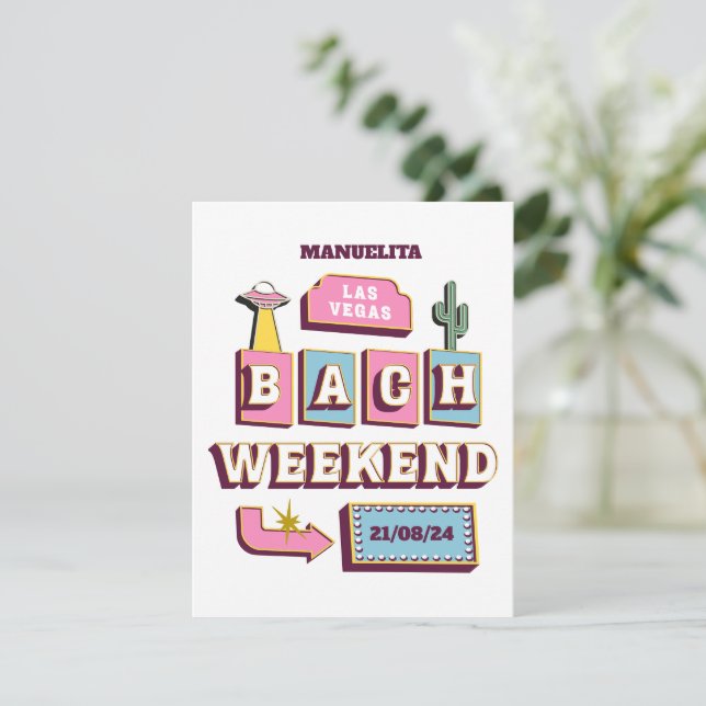 Invitación fiesta de soltera en casino de las vegas (Anverso de pie)