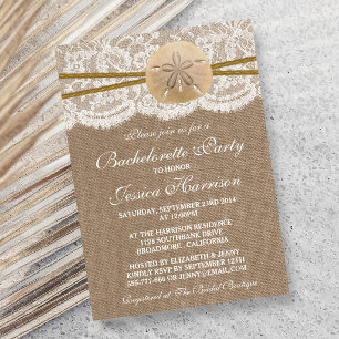Invitación Fiesta de Soltera en la Playa del Dólar de Arena R