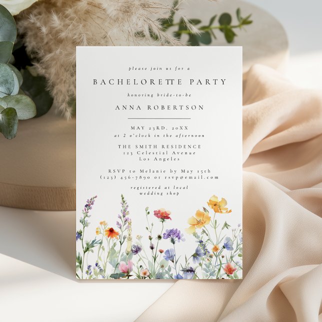 Invitación Fiesta de Soltera Floral Acuarela Vibrante (Subido por el creador)