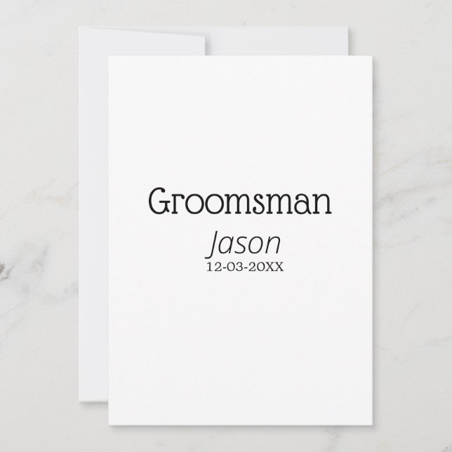 Invitación fiesta de soltera groomsman añadir nombre simple m (Anverso)