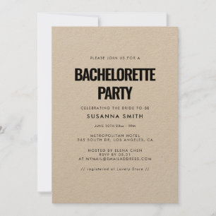Invitación Fiesta de soltera minimalista simple