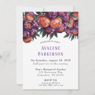 Invitación Fiesta de soltera peonia y pata de ciruelas y Nara