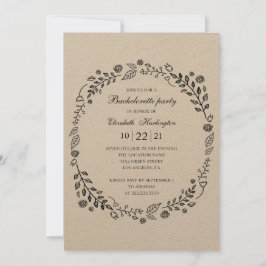 Invitación Fiesta de soltera rústica. País botánico