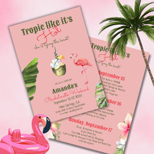 Invitación Fiesta de soltera Tropical Hot Pink Palm Springs