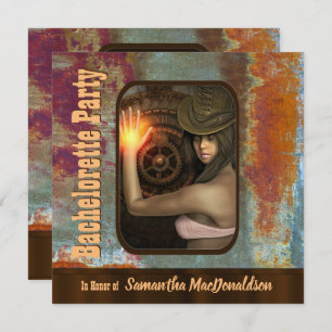 Invitación Fiesta de soltería con temática de Steampunk