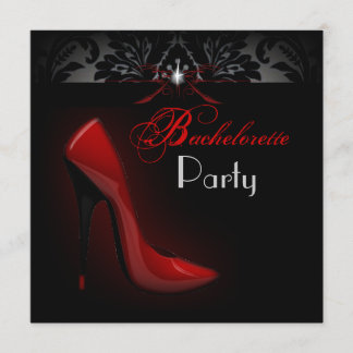 Invitación fiesta de soltería de la ducha de la novia roja St