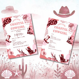 Invitación fiesta de soltería de vaquero rosado