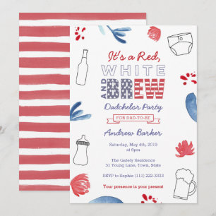 Invitación Fiesta de soltero americano o baby shower del papá