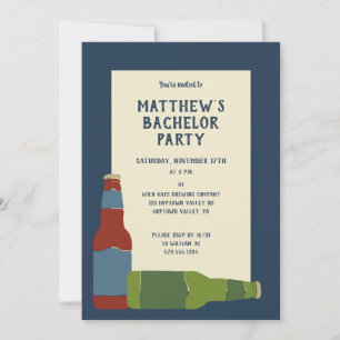 Invitación Fiesta de Soltero Botellas de Cerveza Personalizad