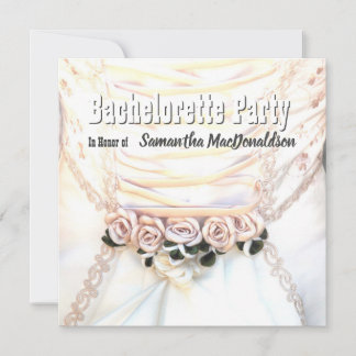 Invitación Fiesta de soltero con vestido de boda floral