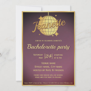 Invitación Fiesta de soltero de básquet de oro de Lavender