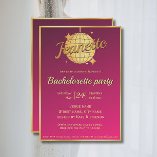 Invitación Fiesta de soltero de básquet de oro rosa caliente