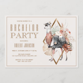 Invitación Fiesta de soltero de caballeros llama formal