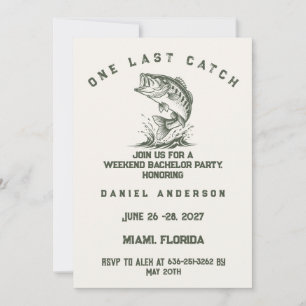 Invitación Fiesta de Soltero de Pesca con Tema de Pescado Per