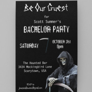 Invitación Fiesta de Soltero del Segador de Halloween