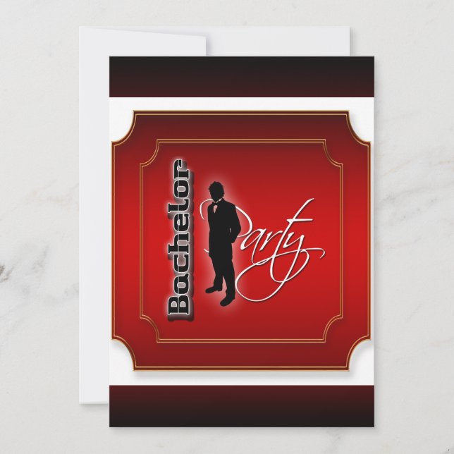 Invitación Fiesta de soltero elegante personalizable (Anverso)
