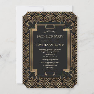 Invitación Fiesta de Soltero Glam Roaring 20's Gran Gatsby