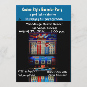 Invitación Fiesta de Soltero Máquina Tragaperras de Casino