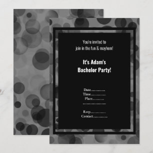 Invitación Fiesta de Soltero Masculina Gris Plateado Bokeh