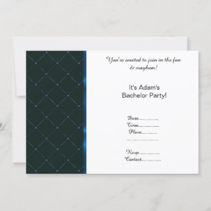 INVITACIÓN FIESTA DE SOLTERO NEGRO AZUL CON DISEÑO MODERNO