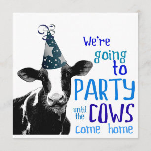 Invitación Fiesta de Soltero o Soltera de Vaca Divertida
