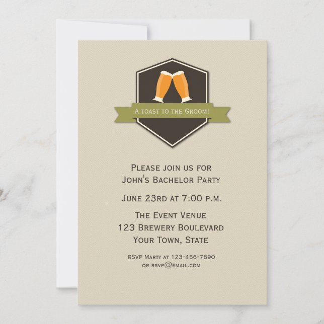 Invitación Fiesta de solteros con tostada de cerveza (Anverso)