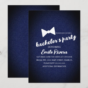 Invitación Fiesta de Solteros Moderna con Lazo Texturizado