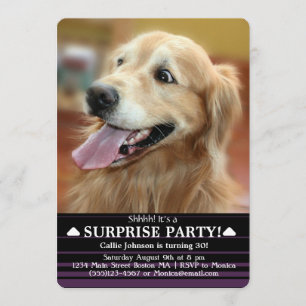 Invitación Fiesta de sorpresa chocado del perro del golden