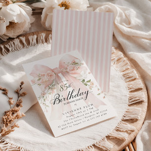 Invitación FIESTA DE SORPRESA Cumpleaños 85 Elegante Floral R