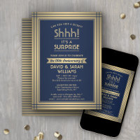 Fiesta de Sorpresa de Aniversario ¡Shhh! Azul Mari