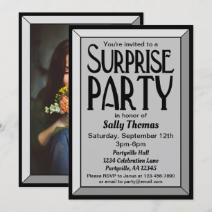 Invitación Fiesta de sorpresa de cumpleaños con foto de estil