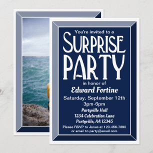 Invitación Fiesta de sorpresa de cumpleaños con fotos de Navy