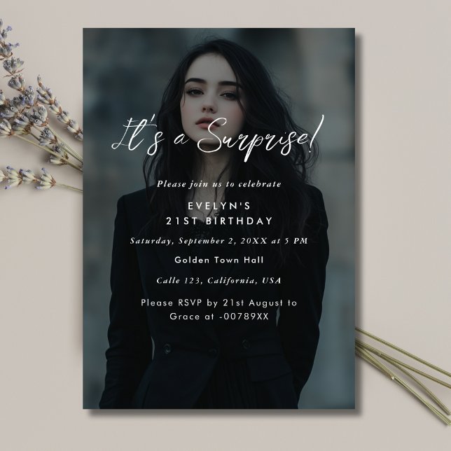 Invitación Fiesta de sorpresa de cumpleaños moderno con super (Subido por el creador)