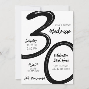 Invitación Fiesta de sorpresa de cumpleaños número 30 de pinc