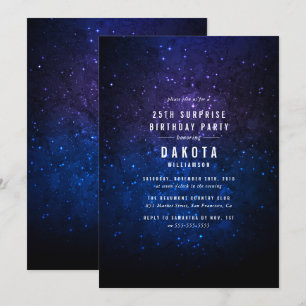 Invitación Fiesta de sorpresa de la galaxia de las estrellas