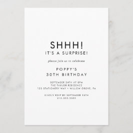 Invitación Fiesta de Sorpresa de Tipografía de moda