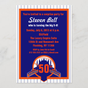 Invitación Fiesta de sorpresa del aficionado al béisbol 50