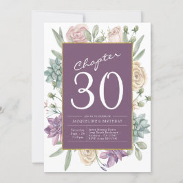 Invitación Fiesta de sorpresa floral de cumpleaños número 30