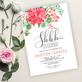 Invitación Fiesta de Sorpresa Floral Elegante – Shhh Fiesta S