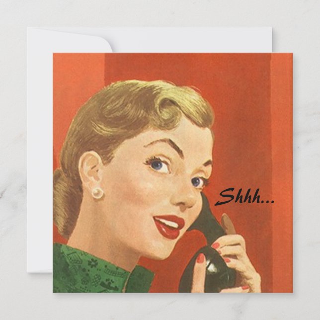 Invitación Fiesta de sorpresa retro para cuaesquiera (Anverso)