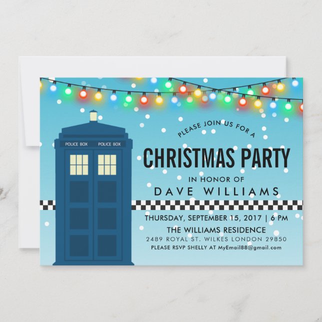 Invitación Fiesta de sorpresa temática de caja de la policía  (Anverso)