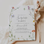 Invitación Fiesta de sorpresas florales de colores vivos<br><div class="desc">Esta invitación a una fiesta de sorpresa floral multicolor es perfecta para un cumpleaños moderno,  un retiro o cualquier fiesta sorpresa. El diseño se compone de acuarelas rosas,  rubias,  violetas,  navales y elegantes flores blancas con hojas de color verde esmeralda.</div>