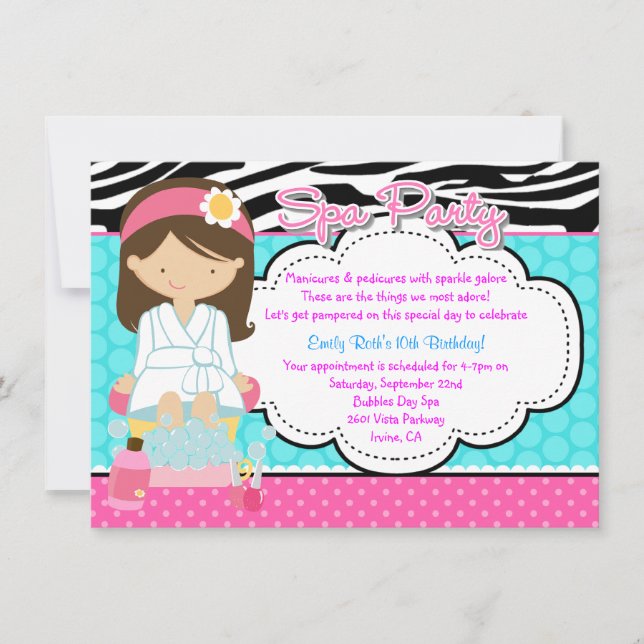 Invitación Fiesta de Spa (Anverso)