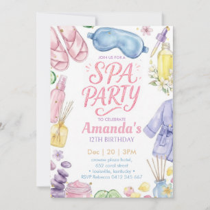 Invitación Fiesta de Spa Cumpleaños de Spa