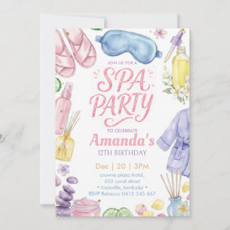 Invitación Fiesta de Spa Cumpleaños de Spa